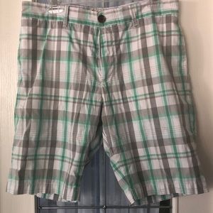 Original Penguin Striped Green and White Shorts